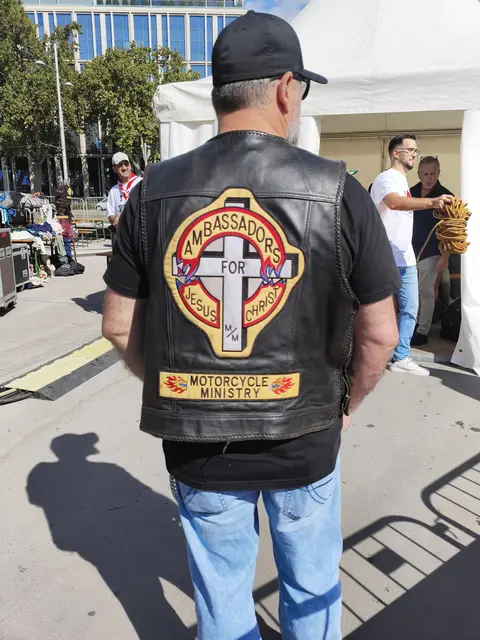 Die Kutte eines Mitglieds der "Ambassadords for Christ – Motorcycle Ministry" aus dem deutschen Sachsen. | Foto: Mathias Kautzky/MeinBezirk