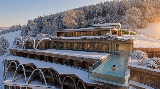 Mit dem "Haus Waldhorn" entsteht das vierte eigenständige Gebäude des Höflehner Naturresorts. Die Eröffnung ist für Dezember geplant. | Foto: KI generiertes Rendering