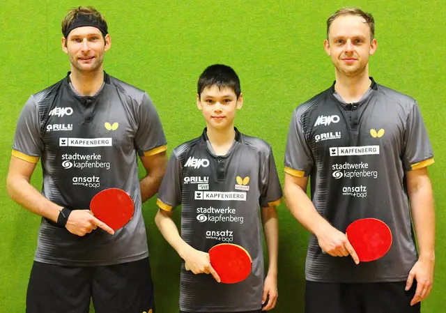 Martin Storf, Louis Fegerl und David Vorcnik liegen nun auf dem ersten Tabellenplatz.  | Foto: KSV Tischtennis