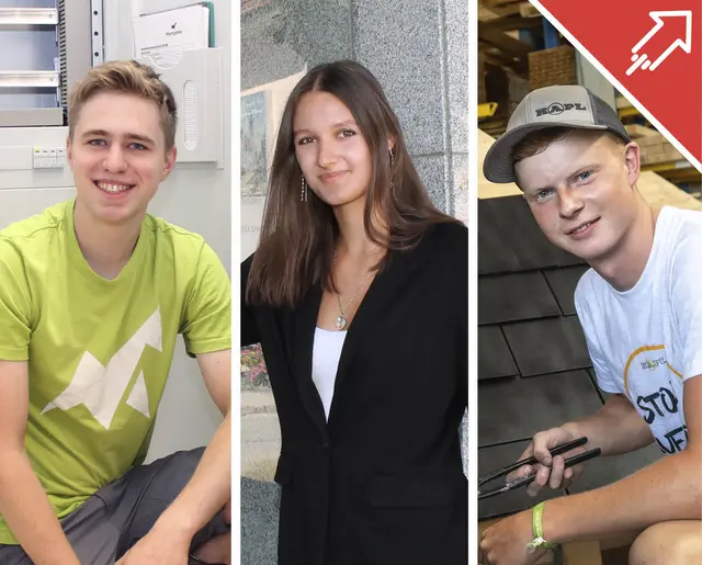 Von links: Die Lehrlinge Stefan Kitzberger, Marlies Pirngruber und Nico Pachner versuchten sich als Redakteure. | Foto: Fohler; WKO