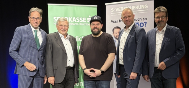 Helmut Scheidl, Heinrich Nagl, Michael Bauer "Heidelbeerhugo", Alexander Paravicini und Gerhard Lentschig. | Foto: Sparkasse
