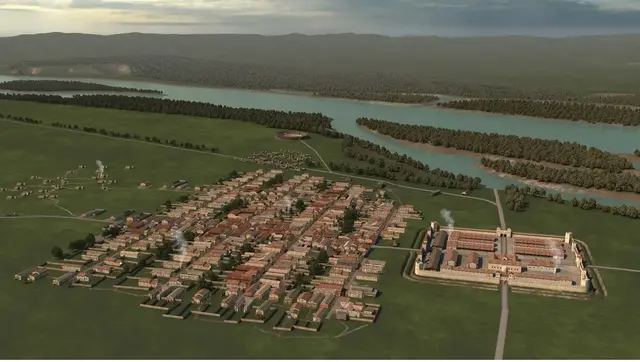 So könnte sie ausgesehen haben: Die vergessene Stadt Claudivium?/Stein in einer Visualisierung  | Foto: GeoSphere Austria/7reasons