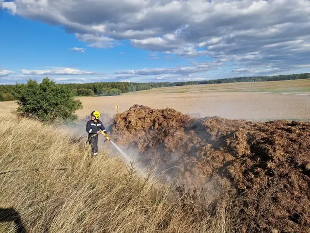 Durch den raschen Einsatz eines C-Strahlrohres konnte der Brand rasch unter Kontrolle gebracht und eine weiteres Ausbreiten auf den angrenzenden Bahndamm verhindert werden. | Foto: FF Göpfritz/Wild