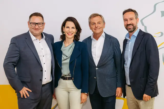 Wolfgang Mayer, Karoline Edtstadler, Hans Scharfetter, Stefan Schnöll. | Foto: Salzburger Volkspartei / Manuel Horn.