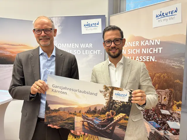 Kärnten-Werbung-Chef Klaus Ehrenbrandtner und Tourismusreferent Sebastian Schuschnig freuen sich über die erste Sommerbilanz.
