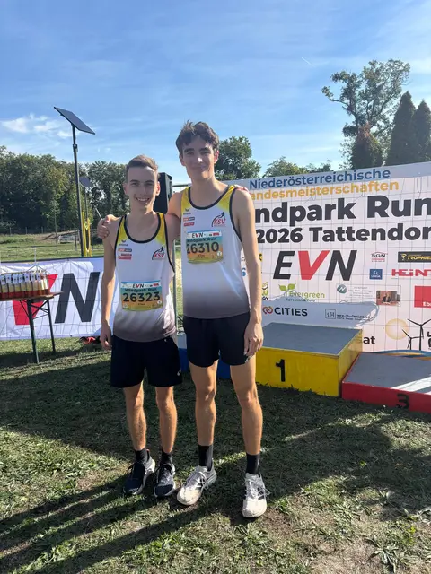 Beim Windpark Run in Tattendorf sorgten Elias Pölzl und Elias Thonhofer für einen Kapfenberger Doppelsieg. | Foto: KSV-LA