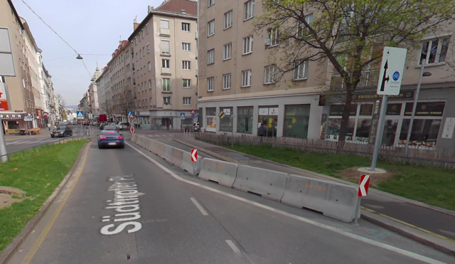 Beim Abbiegen auf die Favoritenstraße muss man nicht vom Gas, Tempo 50 bleibt bestehen. (Archiv) | Foto: Screenshot Google Maps