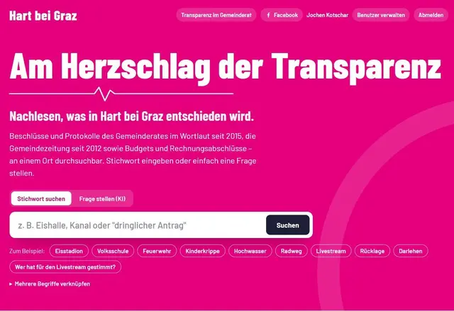 Auf der Seite www.hart-beat.com kann man zahlreiche Gemeinde-Dokumente der letzten zehn Jahre einsehen. | Foto: NEOS Hart bei Graz