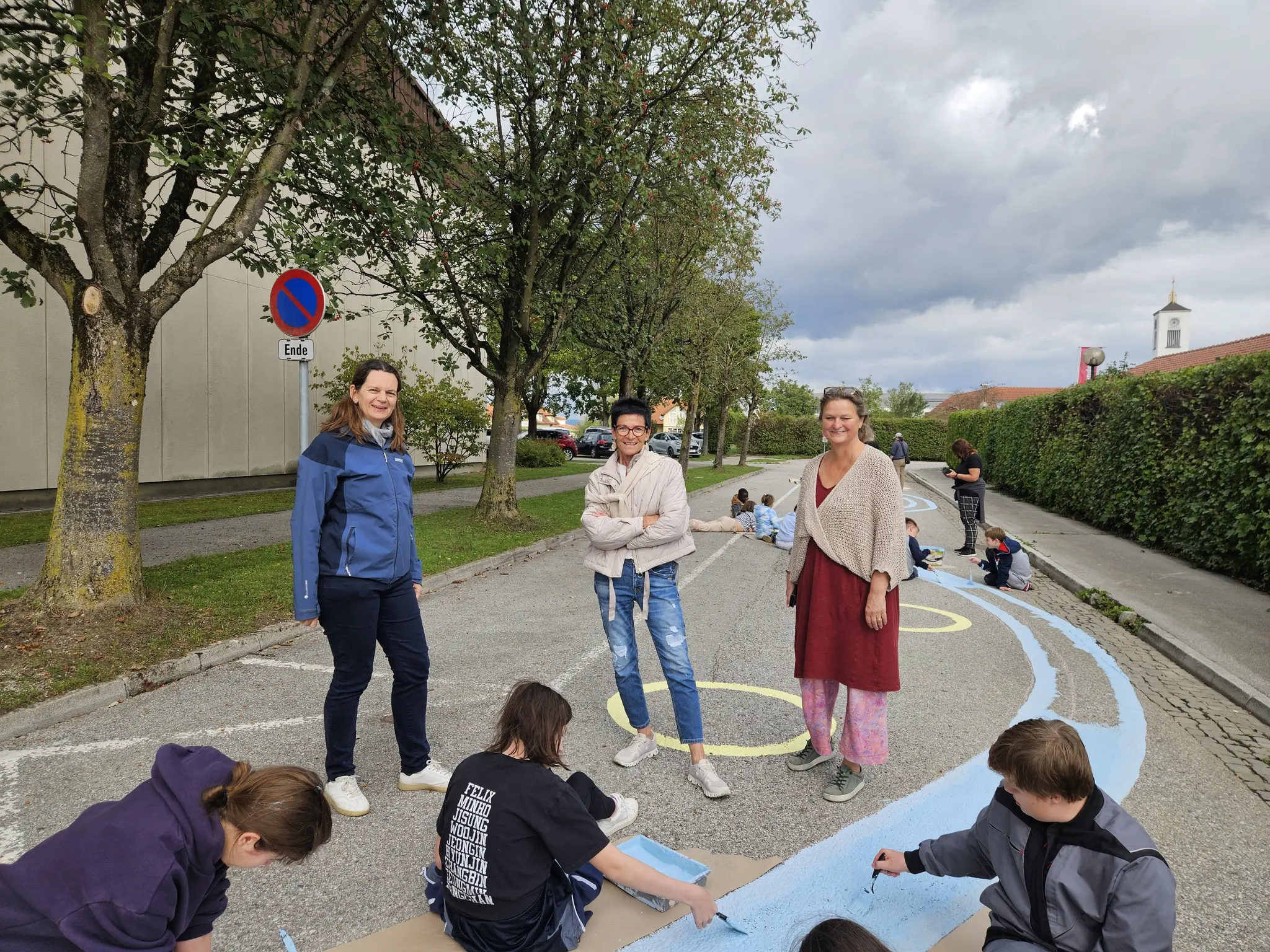 Colorful Langenhart: Schools transform gray street into a colorful work of ...