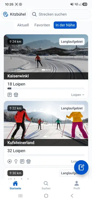 Ausschnitt aus der neuen Langlauf-App. | Foto: A. Schmidt