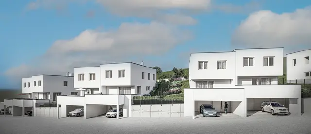 So werden die fertigen Reihenhäuser in der Loipersbacher Straße aussehen. | Foto: OSG