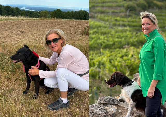 Mit Milou und Hecki an ihrer Seite: Johanna Mikl-Leitner und Susanne Rosenkranz zeigen ihre vierbeinigen Familienmitglieder und erzählen, was sie von ihren Hündinnen lernen können. | Foto: Mikl-Leitner/Rosenkranz