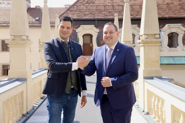 Arbeiten an der Weiterentwicklung der steirischen Kinder- und Jugendhilfe: Landesrat Hannes Amesbauer und Philipp Könighofer.  | Foto: Kopeter