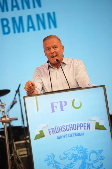 Mahnende Worte an den Partner ÖVP: Mario Kunasek stellte in Hartberg die Arbeit für die Steiermark in den Mittelpunkt. | Foto: Mario Gimpel