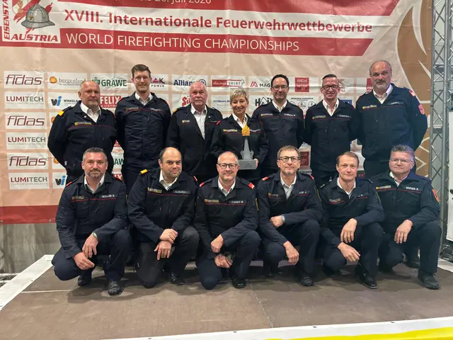 Die Wettkampfgruppe der Feuerwehr St. Martin/Raab-Berg wurde für ihren Weltmeisterschaftsplatz 5 geehrt, den sie im Juli geholt hatte. | Foto: Bezirksfeuerwehrkommando Jennersdorf