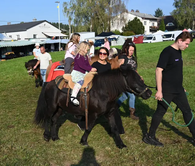 Reiten auf den Ponys macht Spaß.