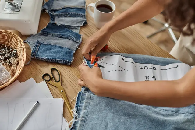 Beim kostenlosen Upcycling-Workshop von youngCaritas in Döbling werden aus getragenen Hosen neue Taschen geschneidert. | Foto: HayDmitriy/panthermedia