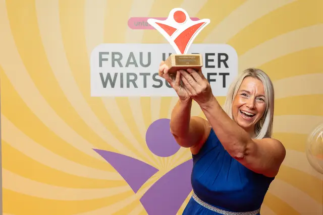 Die Kindbergerin holte sich den 1. Platz beim Publikumspreis und wurde Unternehmerin des Jahres 2026.  | Foto: Klaus Morgenstern