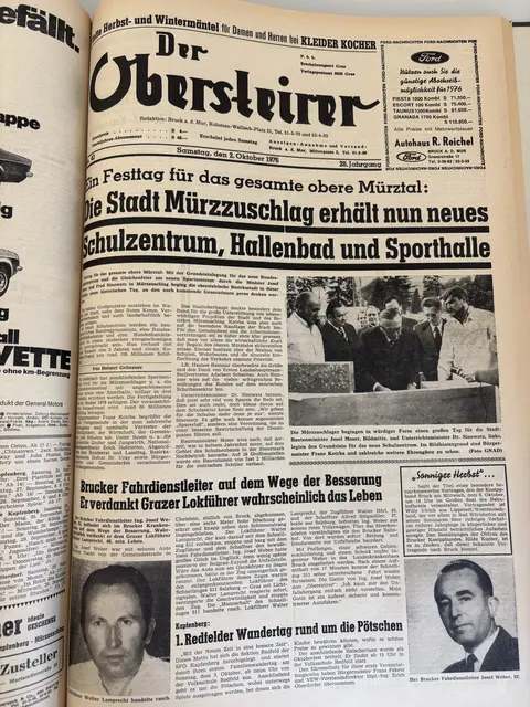 Der Obersteirer, Ausgabe vom 2. Oktober 1976. | Foto: MeinBezirk