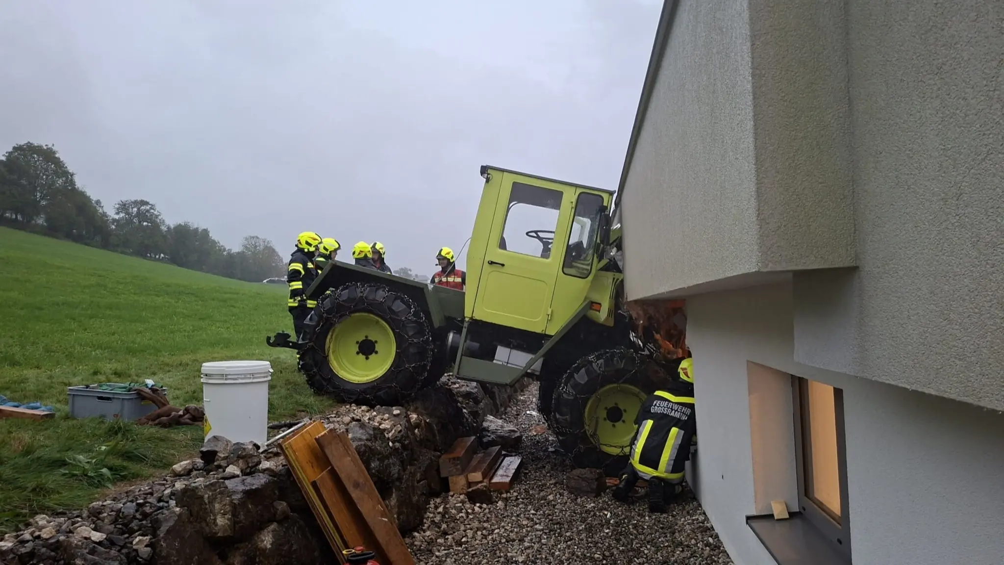 Lucky escape: Unbraked tractor crashes into house - | Children's room ...