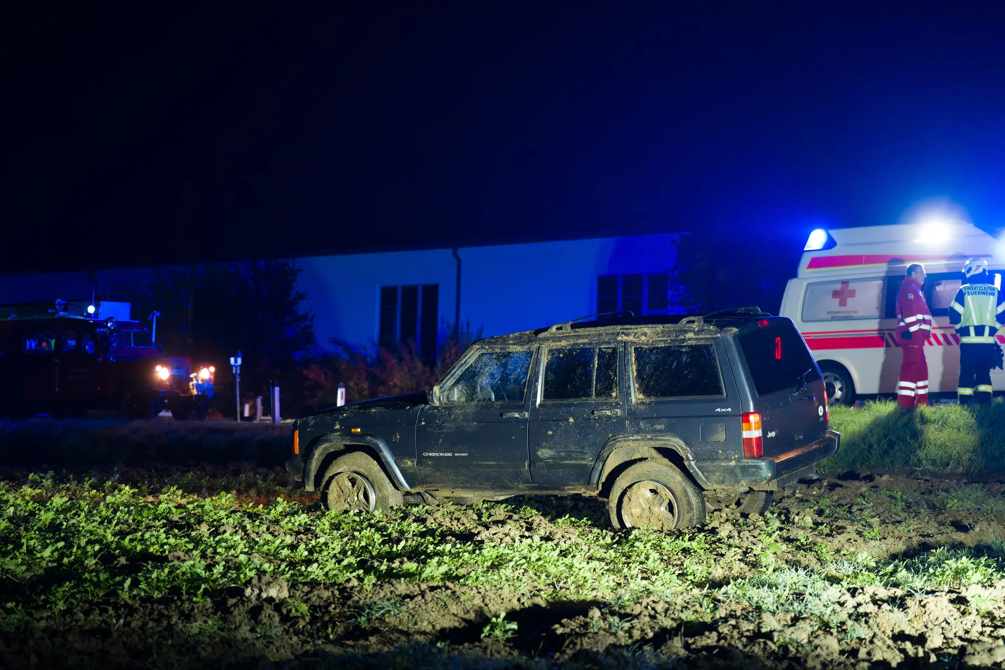 Accident: Car lands on its side in a field after rolling over - | ...