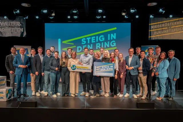 Sebastian Stark wurde mit 95,5 Prozent als Landesobmann der JVP Niederösterreich wiedergewählt. | Foto: JVP NÖ/Maximilian Stark