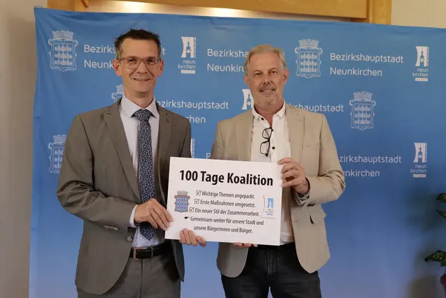 ÖVP-Bürgermeister Peter Teix (l.) und SPÖ-Vizebürgermeister Günther Kautz. | Foto: Santrucek