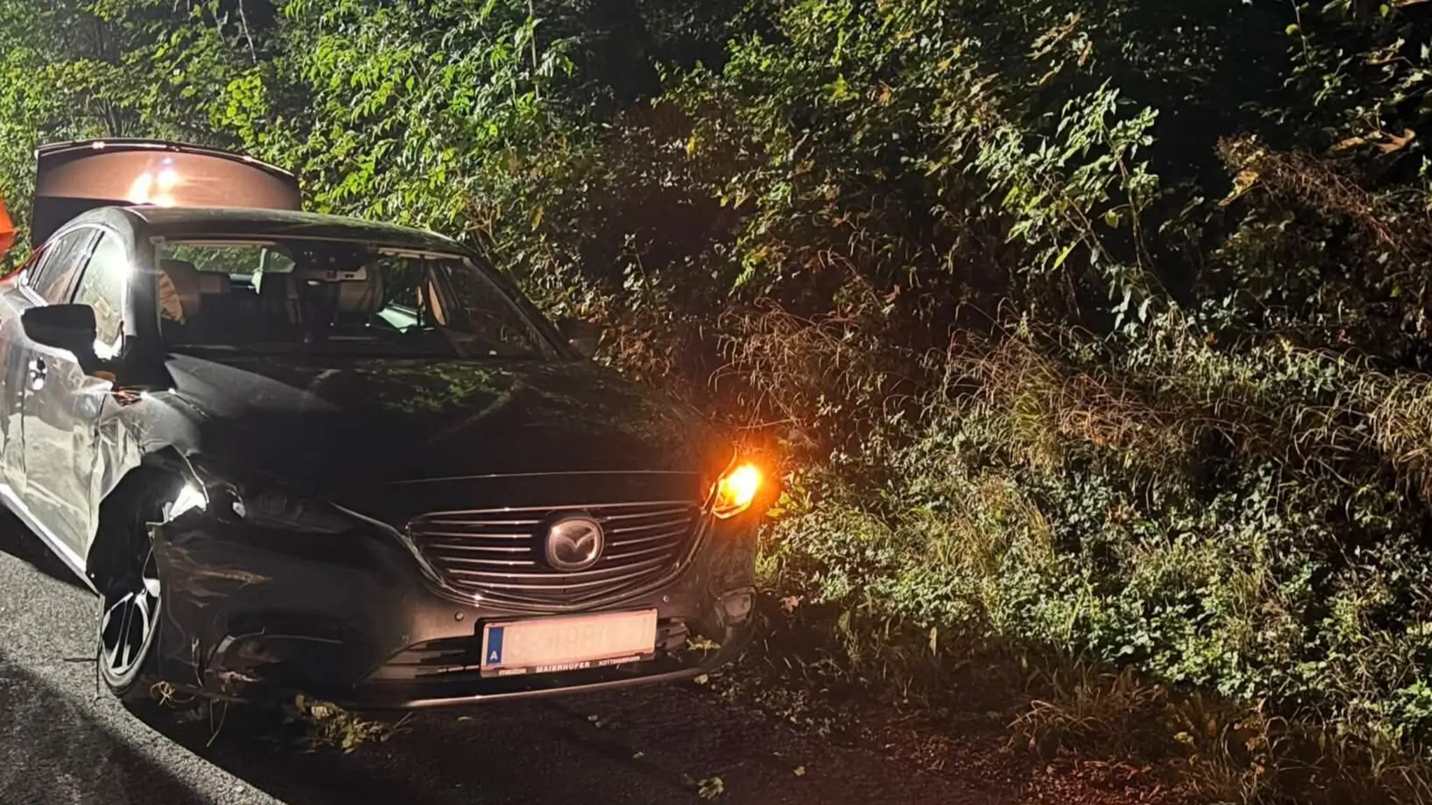 Fire Department in Action: Car Crashes into Guardrail - | Driver Escapes ...