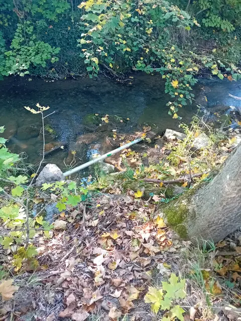 Ein in den Bach geworfenes Schild. | Foto: Stadtgemeinde Ried