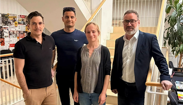 Künftiges St. Georgener Ordinationsteam: Die Oberärzte Tobias Guttmann, Stefan Kalb und Regina Giera beim Besuch im Gemeindeamt mit Bürgermeister Andreas Derntl. | Foto: privat