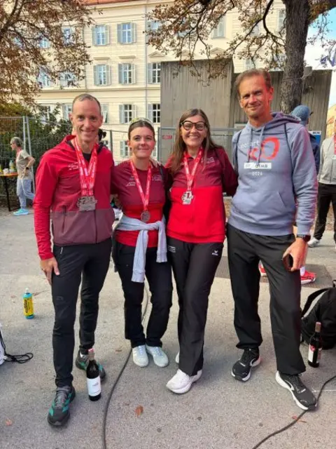 Christoph Weiß, Barbara Scheiber, Karin Steinkellner und Wolfgang Kölli  holten Medaillen bei Marathon und steirischen Meisterschaften | Foto: privt