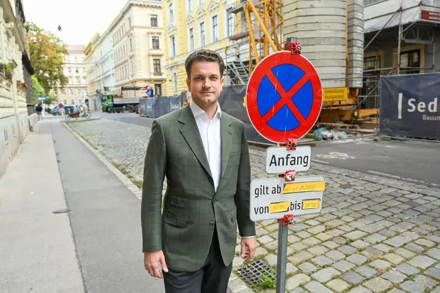 Im Bild: Bezirksparteiobmann der FPÖ Clemens Gudenus. Die Partei kritisiert die wegen mehrerer Baustellen wegfallenden Parkplätze rund um den Rubenspark. | Foto: FPÖ Wieden