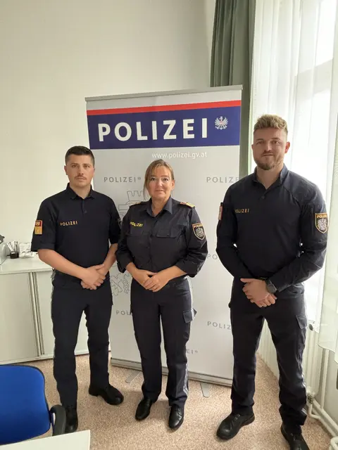 Bezirkspolizeikommandantin Gertraud Haselbacher, Stellvertreter Andreas Cihlar und Sicherheitspartner Dominik Laschober. | Foto: Hirss