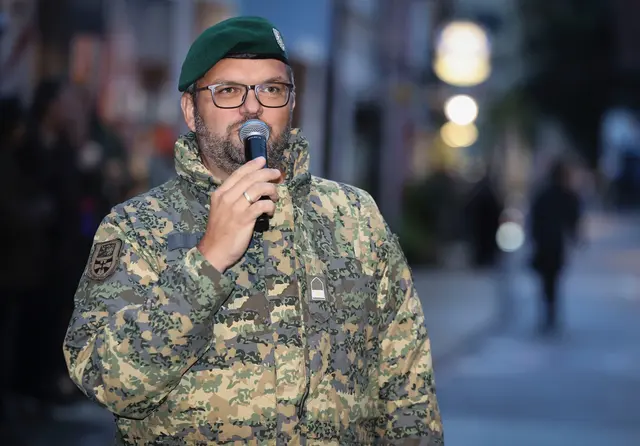 Auftritt in Übelbach: Hier moderierte der Bundesheerangestellte Gerald Hofer die Angelobung | Foto: Grebien