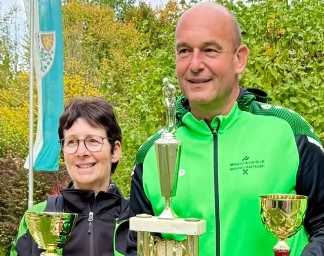 Die beiden Bezirksmeister: Anita Keck und Peter Rechenmacher. | Foto: ASKÖ MSC Braunau Raiffeisen
