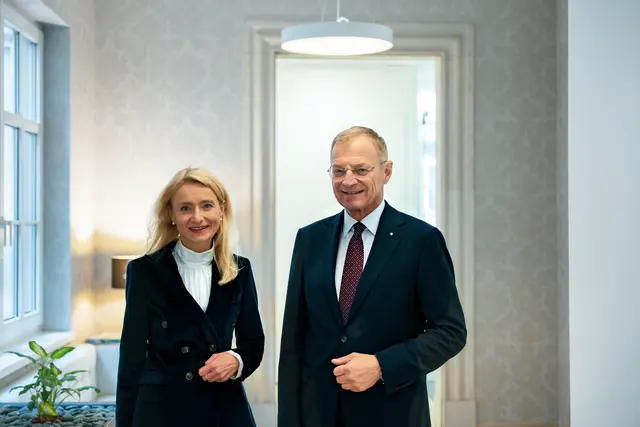 Christiane Frauscher und Thomas Stelzer. | Foto: OÖVP