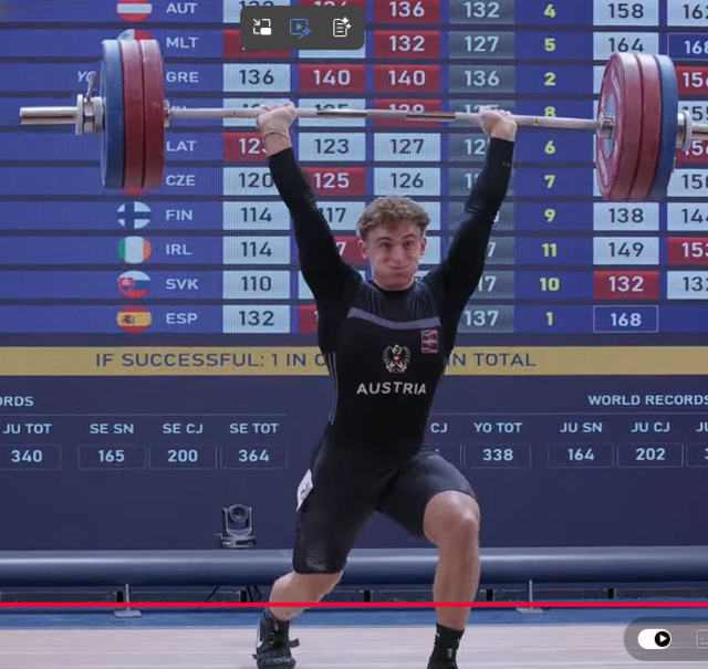 Paul Majer mit 166 kg Stoßen neue Bestrmarke

Foto: vom Livestream