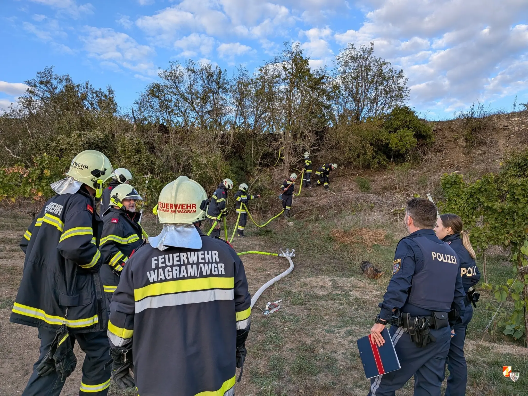 Feuerwehren Feuersbrunn und Wagram: Brandeinsatz in der Nähe des Stupa - ...