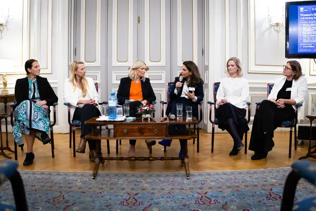 Beim Women's Health Dialogue: Advancing Inclusion in Healthcare v.l.n.r.: Claudia Neumayer-Stickler, Juliane Bogner-Strauß, Corinna Milborn, Robab Breyer-Kohansal, Veronika Seebacher-Shariat, Andrea Brunner | Foto: Jana Madzigon