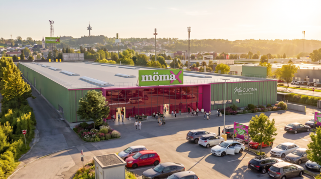 Der Countdown läuft: mömax feiert ab 4. November Neueröffnung in Ansfelden – anbei ein Rendering vom neu umgebauten und modernisierten Trendmöbelhaus in Ansfelden. | Foto: mömax