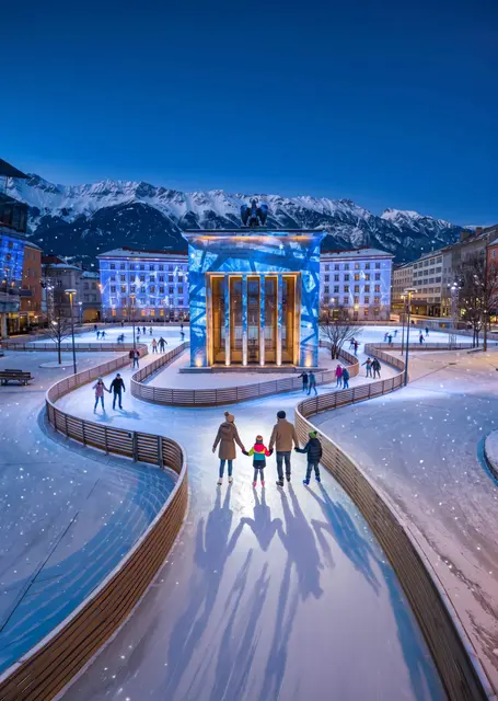 Vom 12. November 2026 bis 21. Februar 2027 verwandeln sich der Landhausplatz und der Bozner Platz in zwei Eislaufanlagen.  | Foto: ICE MAGIC Innsbruck