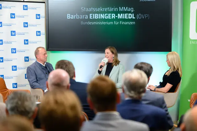 Die steirische Staatssekretärin im Finanzministerium, Barbara Eibinger-Miedl (ÖVP), informierte über die aktuelle Budgetsituation. | Foto: C 3/ Hans Leitner