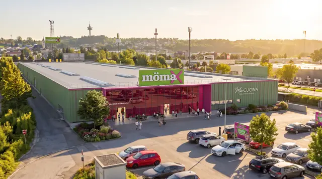 Der Countdown läuft: mömax feiert ab 4. November Neueröffnung in Ansfelden – anbei ein Rendering vom neu umgebauten und modernisierten Trendmöbelhaus in Ansfelden. | Foto: mömax