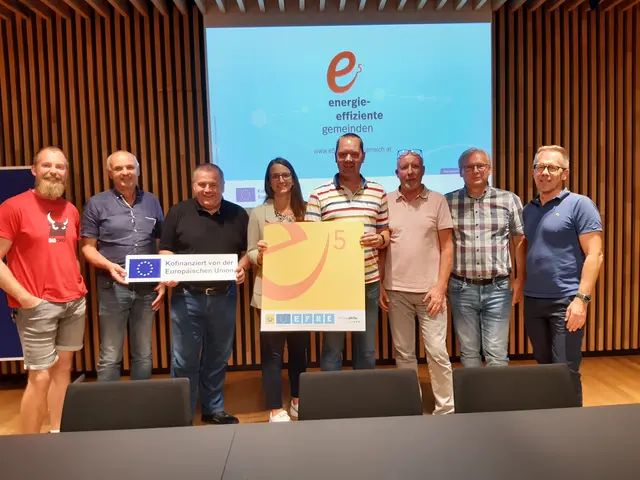 Am Foto das e5-Team der Gemeinde Böheimkirchen mit e5-Betreuuer Gottfried Steinkogler (eNu) (v.l.n.r): Michael Schenk, Hubert Schmied, Franz Gugerell, Magdalena Spangl, Bgm. Franz Haunold, Johann Friedl, Christian Kreuzeder, Gottfried Steinkogler (eNu) | Foto: eNu