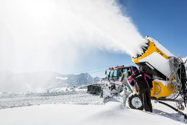 Die technische Beschneiung sorgt für höchste Schnee-Effizienz am Berg. | Foto: Bergbahnen Sölden