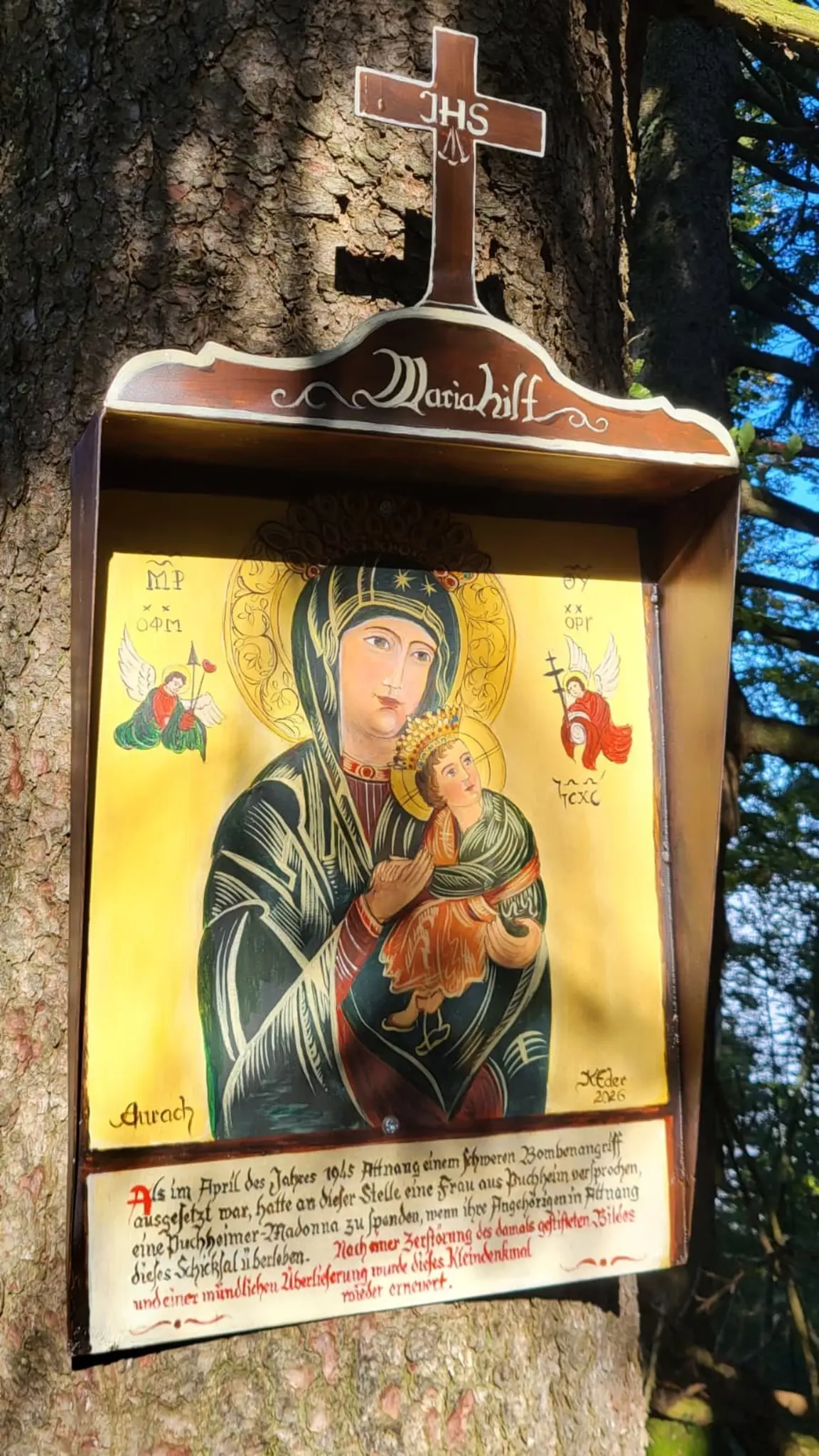 Baumbild erstrahlt in neuem Glanz: Puchheimer Madonna am Hongar-Wanderweg ...