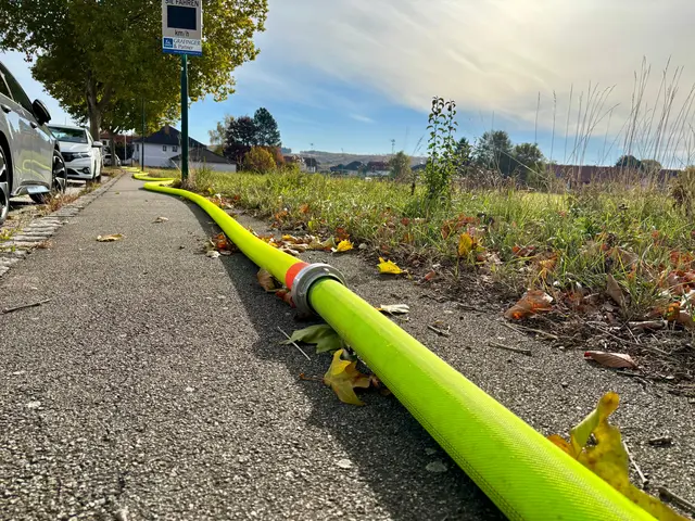 Über einen Hydranten werde derzeit auf einer Länge von rund 600 Metern Wasser in die Leitung eingespeist. | Foto: Markus Kahrer
