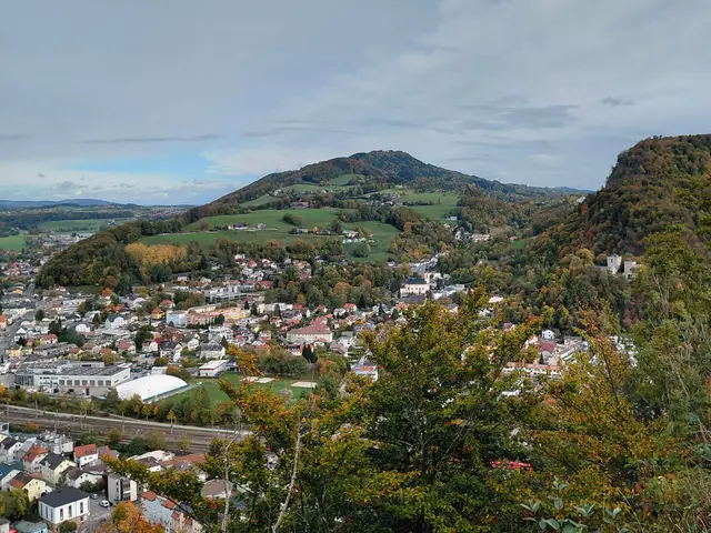 Links der Heuberg, rechts Kühberg mit Schloss Neuhaus  | Foto: H.Bachinger