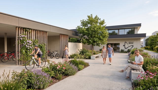 Außenansicht des geplanten Regionalbades. | Foto: Haselsberger Architekten