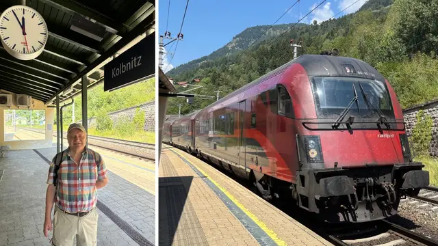 Beim Lokalaugenschein am Bahnhof in Kolbnitz ertönte mehrmals die Durchsage: „Achtung! Zug fährt durch." Richard Huber setzt sich für einen regelmäßigen S-Bahn-Verkehr im Mölltal ein. | Foto: MeinBezirk.at/Alen Grabic